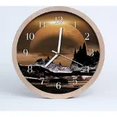 Tulup Holzuhr 30fi cm wanduhr - Berge Kunst