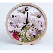 Tulup Holzuhr 30fi cm wanduhr - Blumen Natur
