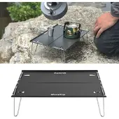 Lixada Klappbarer Campingtisch Outdoor Tragbare Aluminiumlegierung Ultraleichter Mini-Klapptisch Multifunktions-Camping-Tisch Schwarz