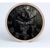 Tulup Holzuhr 25fi cm wanduhr - schwarze Spitzen - Gorilla