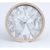 Tulup Holzuhr 25fi cm wanduhr - weiße Spitzen - abstrakter Hintergrund