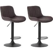 CLP 2er Set Barhocker Lentini Kunstleder schwarz braun