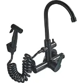 OEM Küchenarmatur, Wandmontage, 360-Grad-Drehung, Schwarz, Schwarz