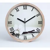 Tulup Holzuhr 30fi cm wanduhr - schwarze Spitzen - Vanilleschote