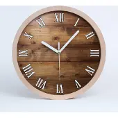 Tulup Holzuhr 20fi cm wanduhr - weiße Spitzen - Holzuntergrund