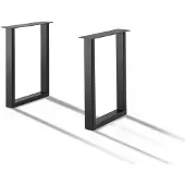 Natur24 Tischfuß U 50x8x72 Stahl Schwarz