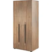 Masseno Drehtürenschrank TULLIA 90 cm Kleiderschrank Schlafzimmer Schrank 2-türig Eichefarben