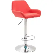 CLP Barhocker Braga Kunstleder chrom rot