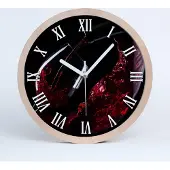 Tulup Holzuhr 30fi cm wanduhr - weiße Spitzen - Rotwein