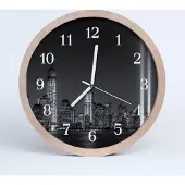 Tulup Holzuhr 20fi cm wanduhr - Schwarz-Weiß-Stadt