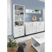 Lomadox Wohnzimmer Set mit Couchtisch weiß BEND-133, 4-teilig