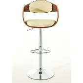 CLP 2er Set Barhocker Kingston C Kunstleder walnuss/creme