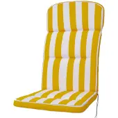 Kettler Auflage Hochlehner Alicante 2153 gelb-weiß Blockstreifen 120x50x7 cm KETTtex Stegkissen
