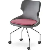AEA Drehstuhl Bürostuhl Arbeitszimmer Rollen Schwarz Modern Edelstahl Leder
