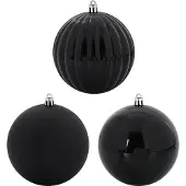 Syfax Weihnachtsbaum Ornament Set XL 9 Stk. Schwarz Kunststoff