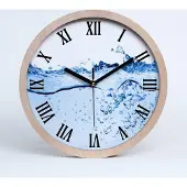 Tulup Holzuhr 30fi cm wanduhr - schwarze Spitzen - Wasser