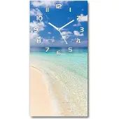 Tulup Glaswanduhr mit berührungsfreien Zeigern Strand Malediven 30x60 Vertikal