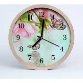 Tulup Holzuhr 30fi cm wanduhr - Fließende Schmetterlinge Tiere