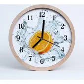 Tulup Holzuhr 30fi cm wanduhr - Wasser Orange Wasser