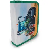 Itenga Schüler-Etui Mäppchen Traktor 28 teilig 1-Zipper
