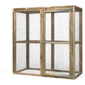 FATMOOSE Voliere CheeryChicken Cove aus Holz für Hühner - 85x179x183 cm