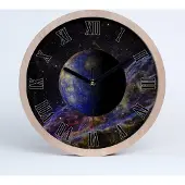 Tulup Holzuhr 30fi cm wanduhr - schwarze Spitzen - Merkur