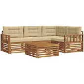 vidaXL Outdoor-Sofagarnitur 5 stk. Natur und Beige