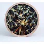 Tulup Holzuhr 30fi cm wanduhr - schwarze Spitzen - Löwenzahn