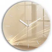Tulup Silent Glass Wanduhr Abstraktes Licht Rund Durchmesser 30 cm