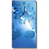 Tulup Glasuhr Wanduhr Küchenuhr Echt-Glas 30x60 Himmel Steine Blau