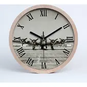 Tulup Holzuhr 20fi cm wanduhr - schwarze Spitzen - alt Bomber