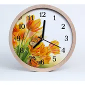 Tulup Holzuhr 30fi cm wanduhr - Tulpen Blumen