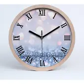 Tulup Holzuhr 20fi cm wanduhr - schwarze Spitzen - glänzender Hintergrund