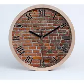 Tulup Holzuhr 20fi cm wanduhr - schwarze Spitzen - Ziegelwand