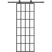 Syfax Schiebetür mit Beschlag Schwarz 76x205 cm ESG-Glas