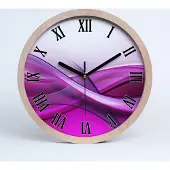 Tulup Holzuhr 25fi cm wanduhr - schwarze Spitzen - Wellen Hintergrund