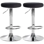 CLP 2er Set Barhocker Ponte Samt chrom schwarz