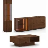 Feldmann-Wohnen Wohnwand Collodi Wohnzimmer-Set 3-teilig Wildeiche Tabak Massivholz geölt Ausführung wählbar