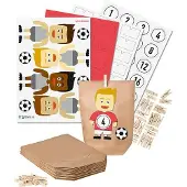 Itenga Basteladventskalender Fußballer Triktot rot Hose weiß + Sticker weiß