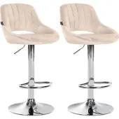 CLP 2er Set Barhocker Milet Samt C creme