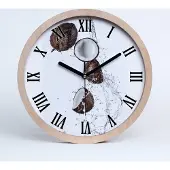 Tulup Holzuhr 25fi cm wanduhr - schwarze Spitzen - Kokosnusswasser