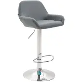 CLP 2er Set Barhocker Braga Kunstleder chrom grau