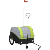 Syfax Fahrradanhänger Schwarz und Grün 45 kg Eisen
