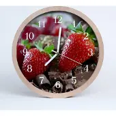 Tulup Holzuhr 20fi cm wanduhr - Erdbeer-Frucht