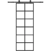 Syfax Schiebetür mit Beschlag Schwarz 76x205 cm ESG-Glas