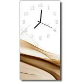 Tulup Glasuhr Wanduhr Küchenuhr Echt-Glas 30x60 Abstrakt Beige