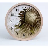 Tulup Holzuhr 30fi cm wanduhr - Löwenzahn Blumen