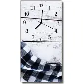 Tulup Glasuhr Wanduhr Küchenuhr Echt-Glas 30x60 Tuch Tisch Grau