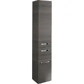 Möbelando Hochschrank Seitenschrank Beistellschrank Badschrank Schrank Badmöbel "Akron I" Graphit-Struktur