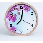 Tulup Holzuhr 30fi cm wanduhr - Orchidee Blumen
